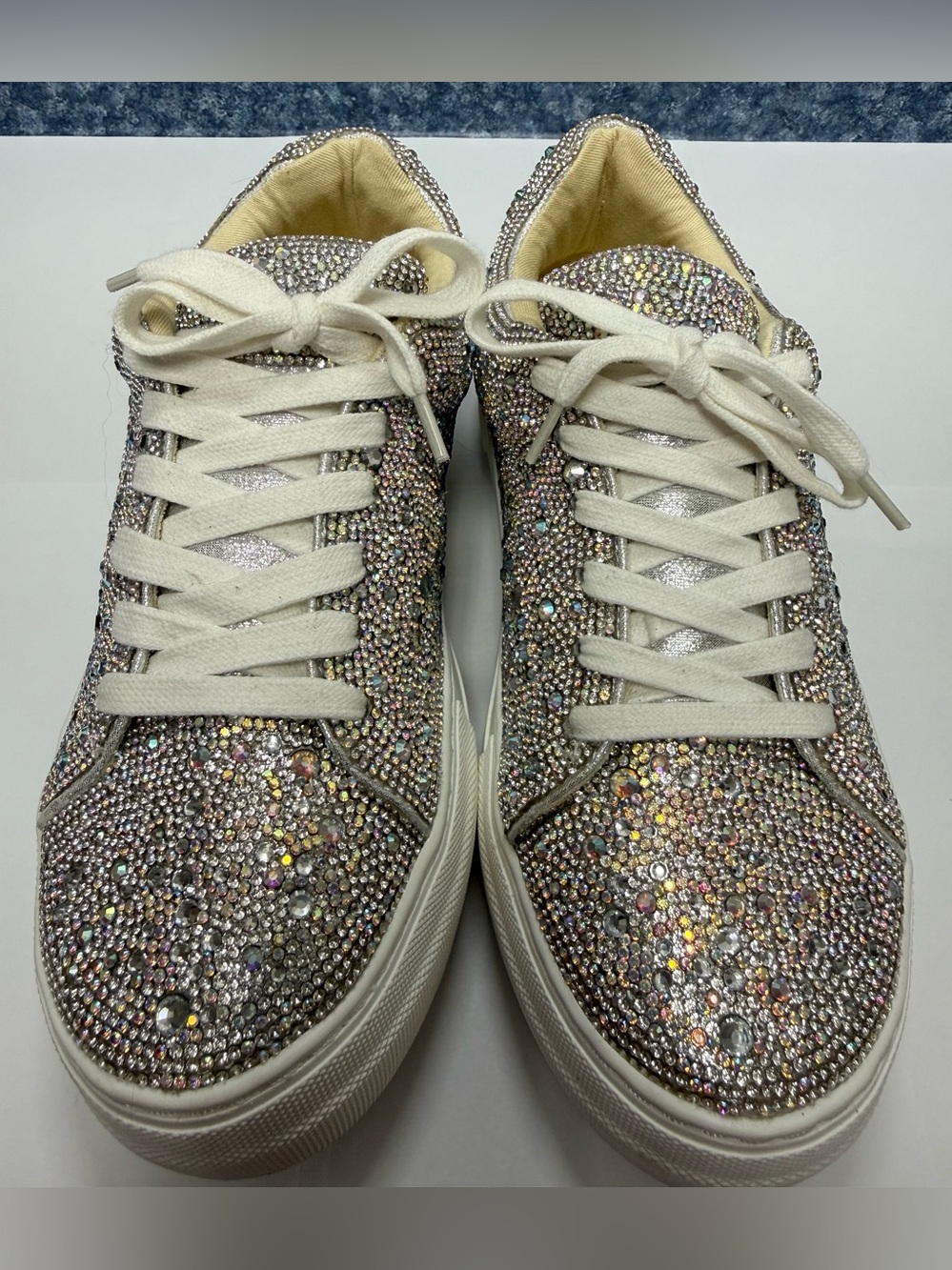 Betsey Johnson SB-SIDNY Rhinestone Sneakers Women’s 9 Crystal Bling Shoes - Picture 14 of 16